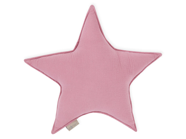Cuscino stella in mussola rosa