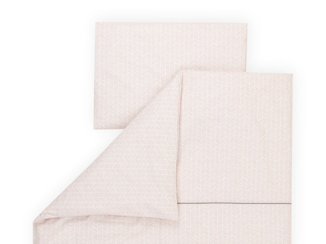 Set biancheria da letto con motivo piuma bianca su rosa