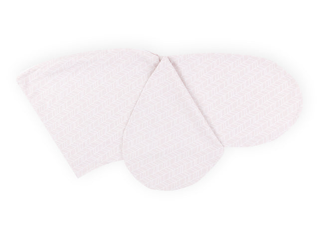 Fodera per cuscino da allattamento con motivo a piume bianche su fondo rosa