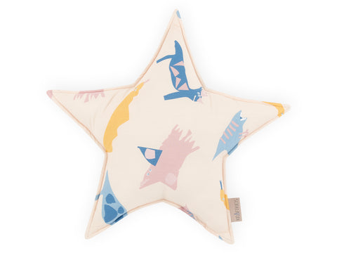 Cuscino stella I dinosauri di Zoe su beige