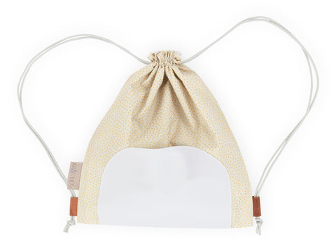 Borsa da palestra puntini irregolari dorati su verde oliva