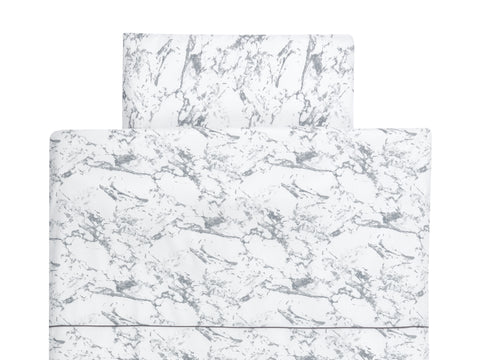 Set biancheria da letto in marmo bianco