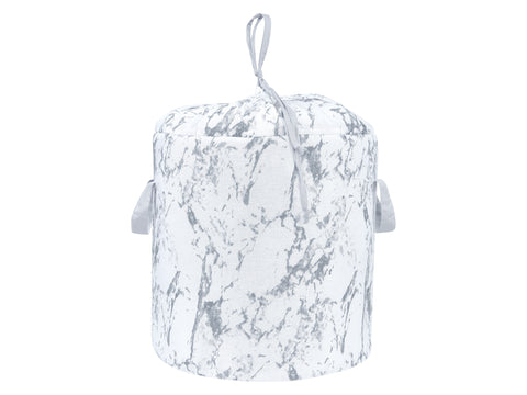 Cestino portagiochi in marmo bianco