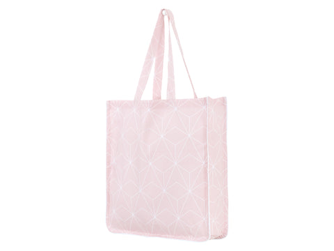 Borsa tote con diamanti bianchi su cammeo rosa