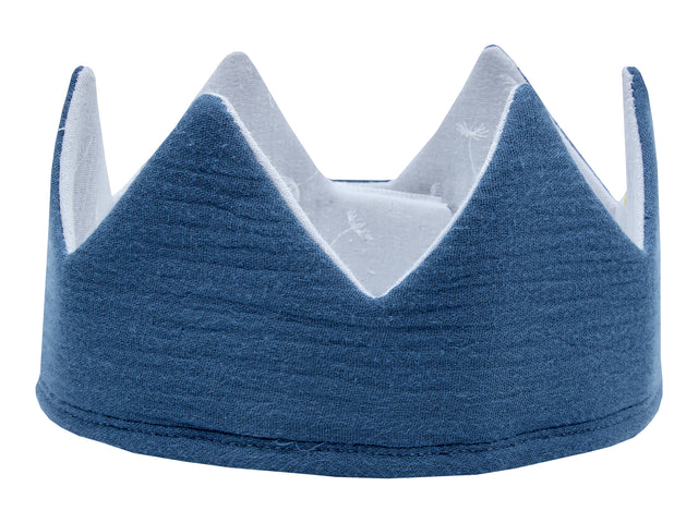 Corona in tessuto mussola blu